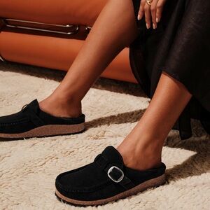 Birkenstock Black Suede Mules